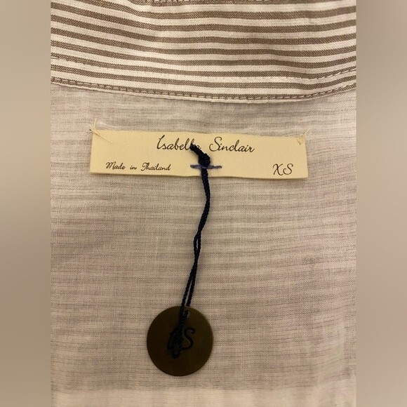 NWOT Isabella Sinclair Lined Cotton Short Sleeve Collared Button-up Shirt - Picture 12 of 14